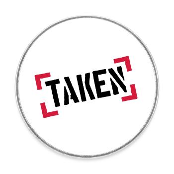 klammern stempel rahmen cool balken 100 prozent ta - Runder Kühlschrankmagnet - Weiß - Vorne