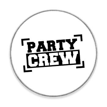 Party Crew Text Stamps for Cool Friends Teams - Round  fridge magnet - white - Front