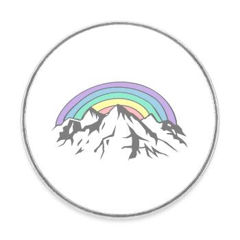 Berge - Runder Kühlschrankmagnet - Weiß - Vorne