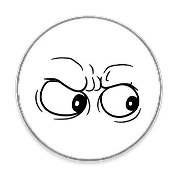 watch staring 2 eyes freaking out stinking head - Round  fridge magnet - white - Front
