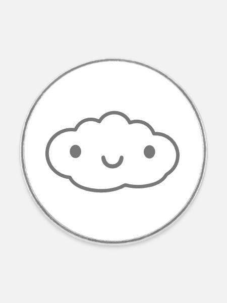kleine wolke regen - Runder Kühlschrankmagnet - Weiß