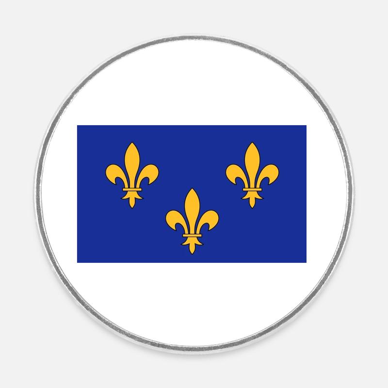 Île de France - Magnet rond - blanc