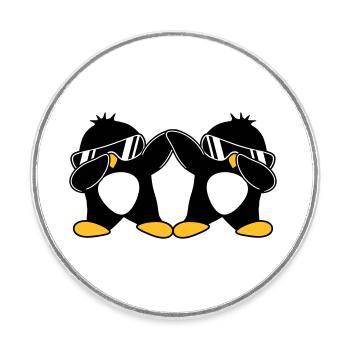 2 Dab Pinguine - Runder Kühlschrankmagnet - Weiß - Vorne