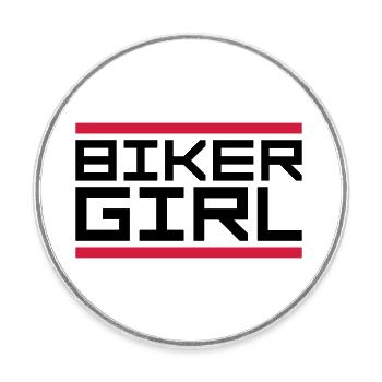 Motard à logo bar - Magnet rond - blanc - Devant
