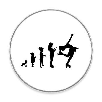 Evolution roller skating 2 - Magnet rond - blanc - Devant