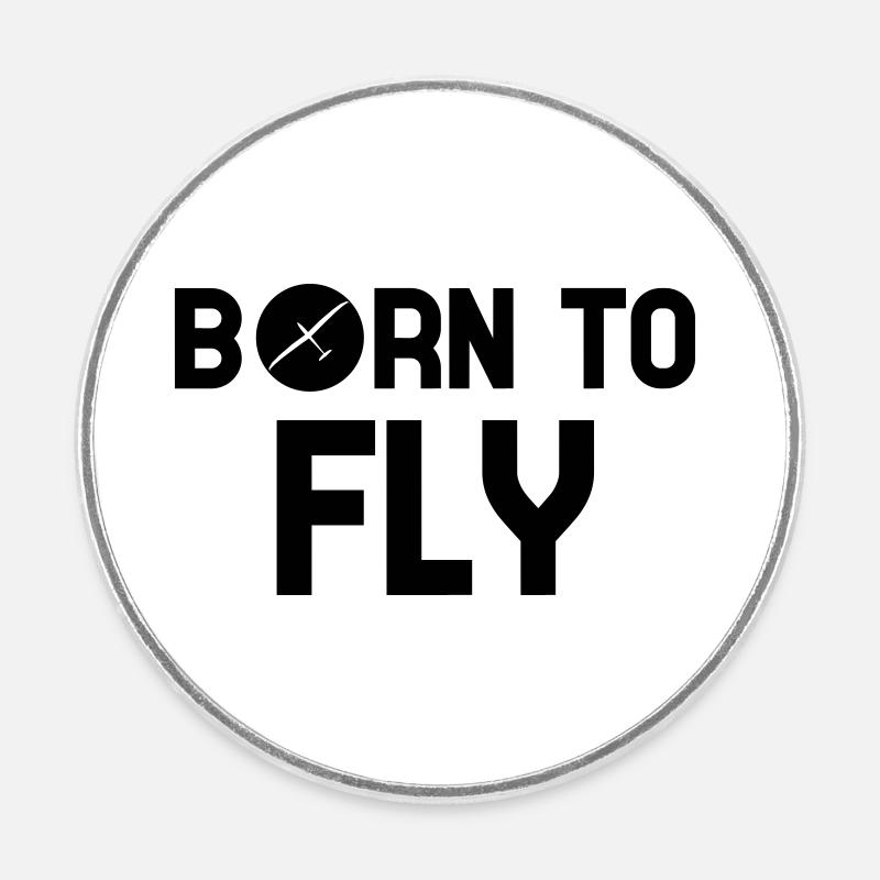 Svævefly Svævefly Pilot Pilot - Rund køleskabsmagnet - hvid