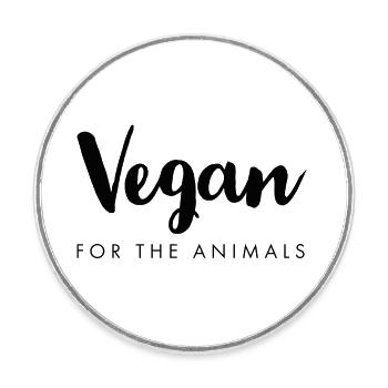 Vegan for the animals - Round  fridge magnet - white - Front