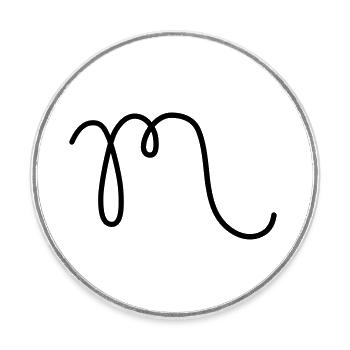 m - Round  fridge magnet - white - Front