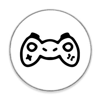 Controller Gamer Gambler Console Gaming - Round  fridge magnet - white - Front