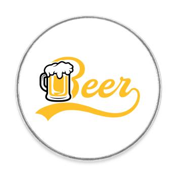 Krug Beer - Round  fridge magnet - white - Front