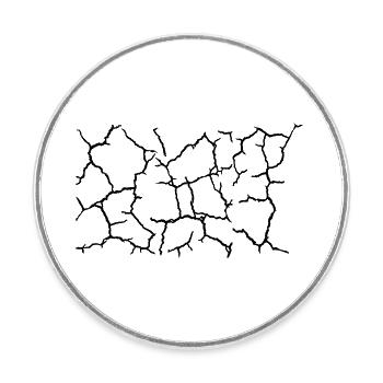 Texture du motif des fissures du bas - Magnet rond - blanc - Devant
