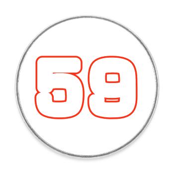 59 Number Symbol - Round  fridge magnet - white - Front