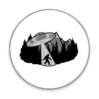 Bigfoot Entführung UFO Mystery - Runder Kühlschrankmagnet - Weiß - Vorne