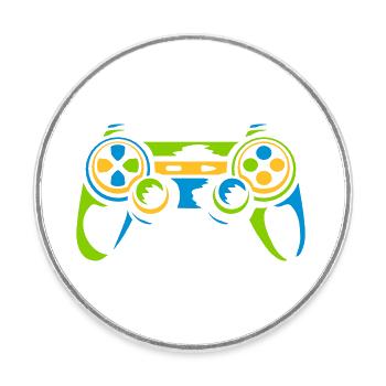 Colorful Controller Retro Console - Round  fridge magnet - white - Front