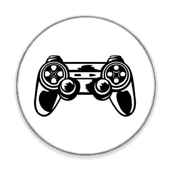 Retro Console Controller Gamer - Magnet rond - blanc - Devant