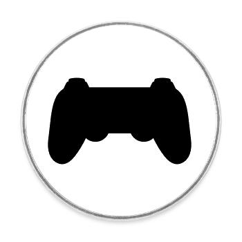 Silhouette Console Retro Controller - Round  fridge magnet - white - Front