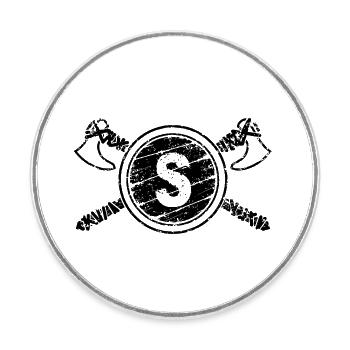 bouclier transparent noir - Magnet rond - blanc - Devant