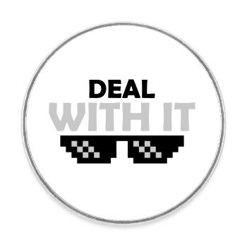 Sonnenbrille Deal with it - Runder Kühlschrankmagnet - Weiß - Vorne
