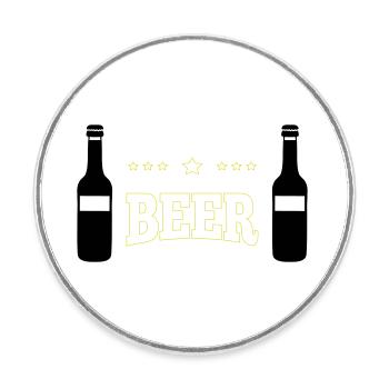 Beer - Round  fridge magnet - white - Front