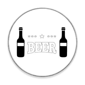 Beer - Round  fridge magnet - white - Front