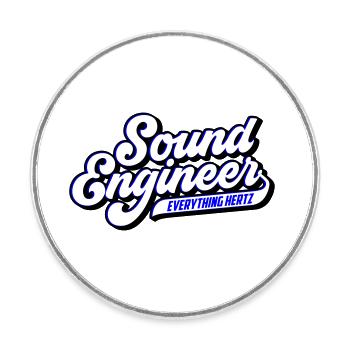 Ingénieur du son Tout Hertz | Les couleurs peuvent être modifiées - Magnet rond - blanc - Devant
