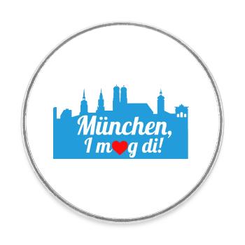 München - I mog di - Runder Kühlschrankmagnet - Weiß - Vorne