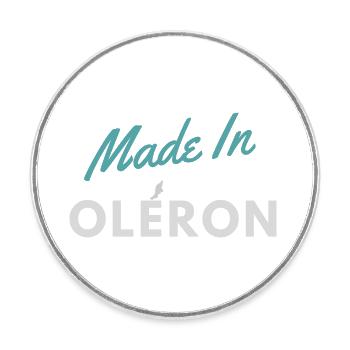 Made in Oléron - Magnet rond - blanc - Devant