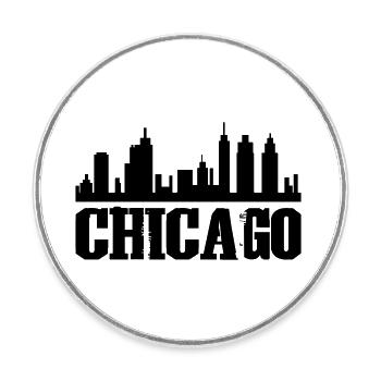 Chicago - Magnet rond - blanc - Devant