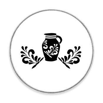 Bembel Design - Bembelschwung Hessen Liebe - Runder Kühlschrankmagnet - Weiß - Vorne