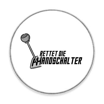 Rettet die Handschalter - Runder Kühlschrankmagnet - Weiß - Vorne