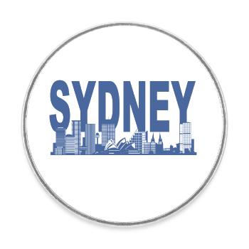 Horizon de Sydney - Magnet rond - blanc - Devant