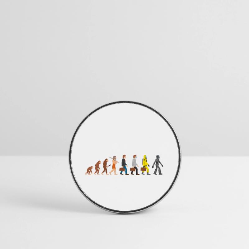 Evolution it s not looking good Round  fridge magnet