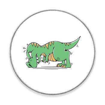 T-Rex Hates Push-ups Push-ups Funny Humor - Round  fridge magnet - white - Front