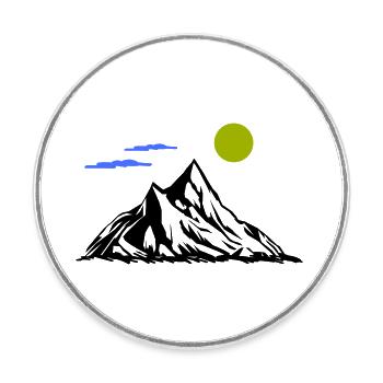 Berge - Runder Kühlschrankmagnet - Weiß - Vorne