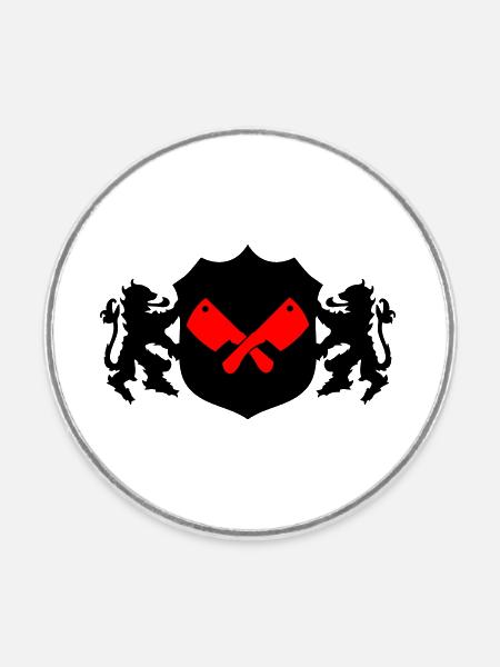 Metzger Wappen - Runder Kühlschrankmagnet - Weiß