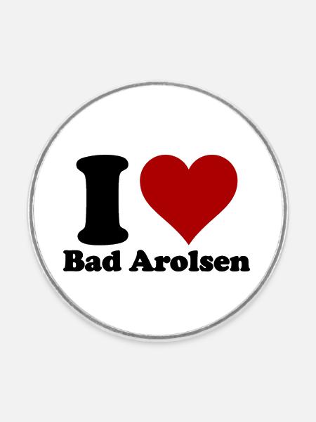 I Love Bad Arolsen - Runder Kühlschrankmagnet - Weiß
