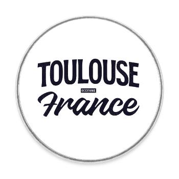 Toulouse France - Runder Kühlschrankmagnet - Weiß - Vorne