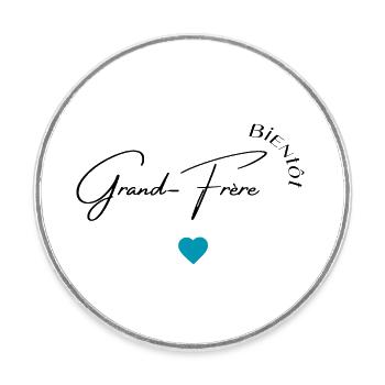 Bientôt grand frère - Magnet rond - blanc - Devant