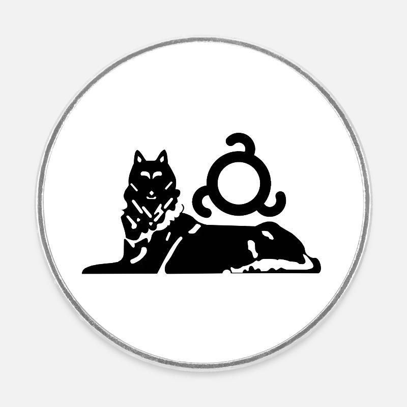 Borz Ingush - Runder Kühlschrankmagnet - Weiß