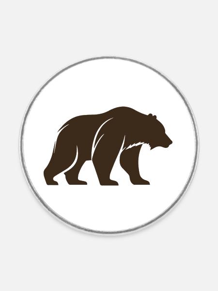 Braunbär - Runder Kühlschrankmagnet - Weiß
