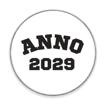 Anno 2029 Birthday Year of birth - Round  fridge magnet - white - Front