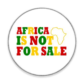 africa is not for sale - Magnet rond - blanc - Devant