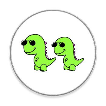 cool dinos - Runder Kühlschrankmagnet - Weiß - Vorne