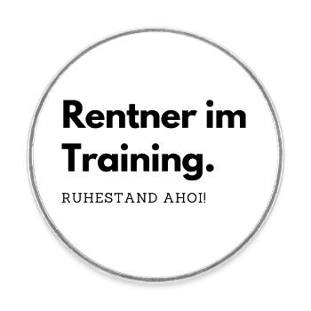 Rentner im Training - Runder Kühlschrankmagnet - Weiß - Vorne