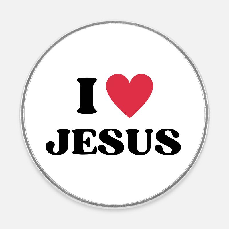 J’aime Jésus - Magnet rond - blanc