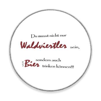 Waldviertel beer - Round  fridge magnet - white - Front