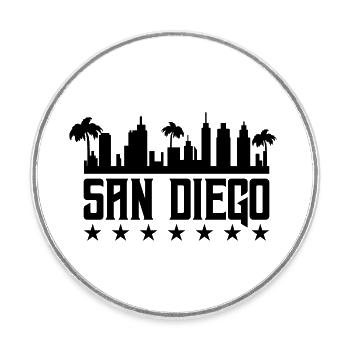 san diego - Runder Kühlschrankmagnet - Weiß - Vorne