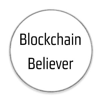 Blockchain believer - Round  fridge magnet - white - Front
