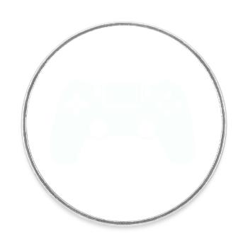 Gamepad Gamer - Calamita tonda da frigo - bianco - Fronte