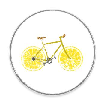 Vélo Fruit Fruit Rétro Vintage Grunge - Magnet rond - blanc - Devant